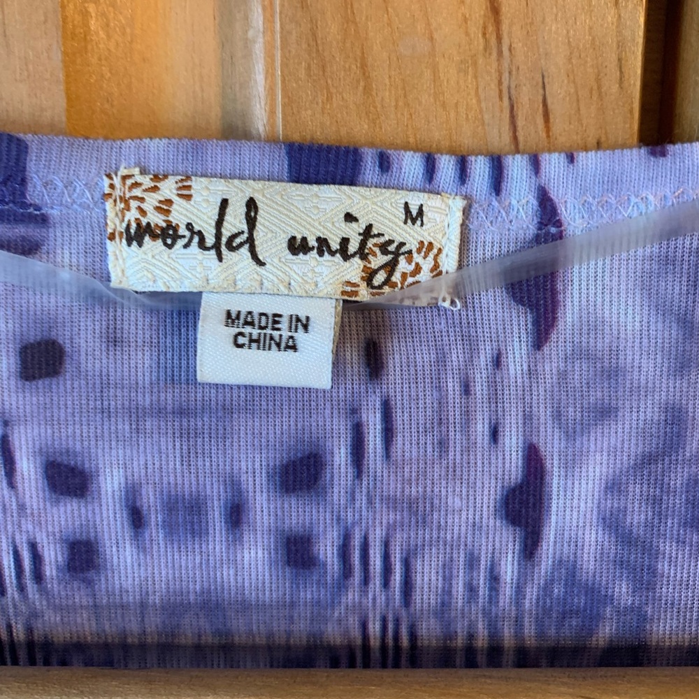NWT World Unity Shirt Misty Blue Purple Medium New - Picture 9 of 14
